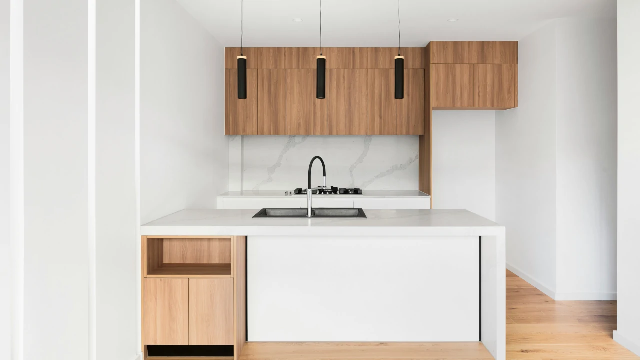 An image of a small modern kitchen design.